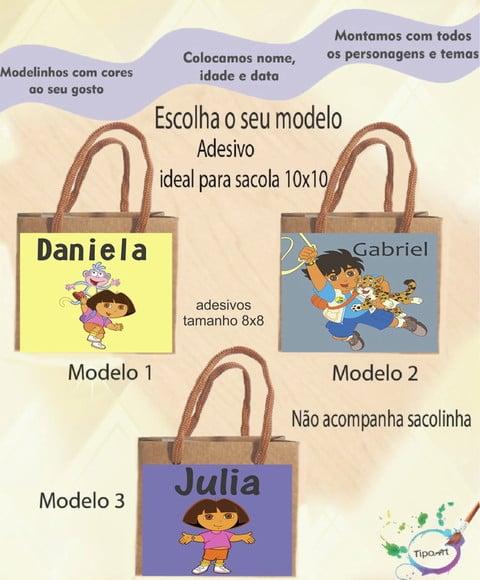 Adesivo 8x8 para Sacolinhaa-dora