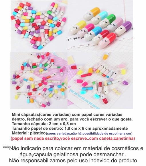 100 Mini Cápsulas Pílulas Mensagens/sem Nada Escrito