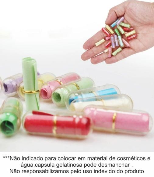 50 Mini Cápsulas Pílulas Mensagens/sem Nada Escrito