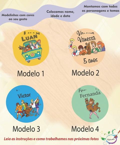 Adesivo 5 cm -scooby Doo