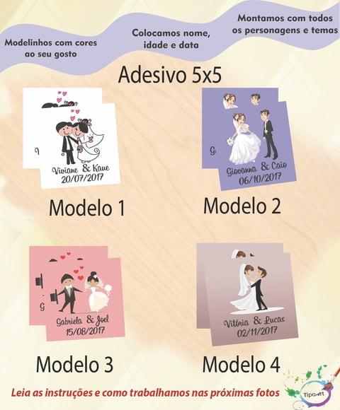 Adesivo 5x5 cm Quadradinho- Casal