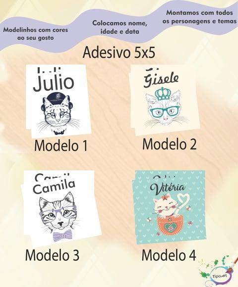 Adesivo 5x5 cm Quadradinho- Gatinho