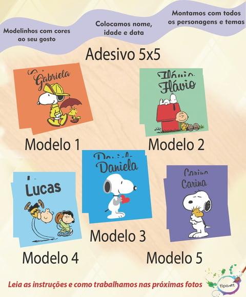 Adesivo 5x5 cm Quadradinho- Snoopy