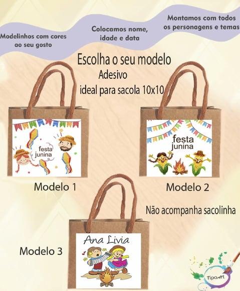 Adesivo 8x8 para Sacolinha-festa Junina