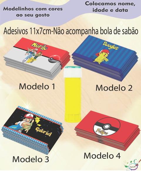 Adesivo Bolha de Sabão-pokemon