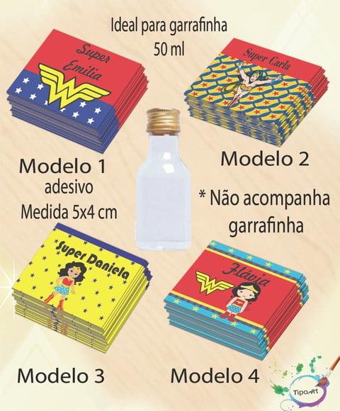 Adesivo Garrafinha-mulher Maravilha