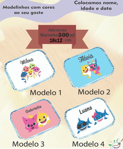 Adesivo Marmitinha 500 Ml-baby Shark