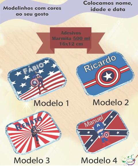 Adesivo Marmitinha 500 Ml-capitão America