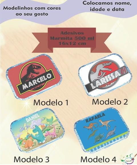 Adesivo Marmitinha 500 Ml-dinossauros