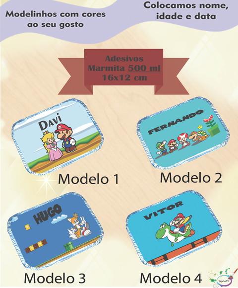 Adesivo Marmitinha 500 Ml-mario Bros