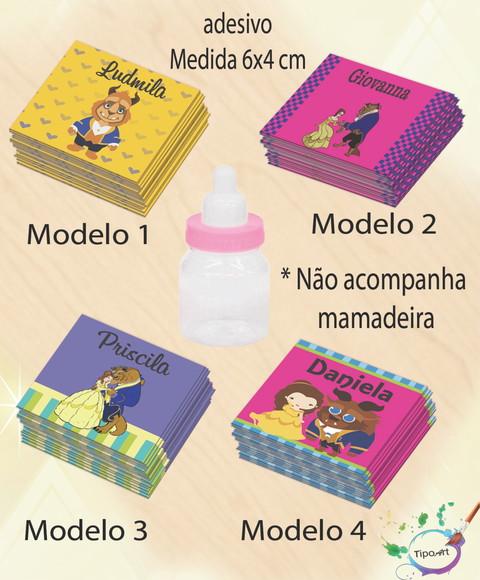 Adesivo Mini Mamadeira-bela e a Fera