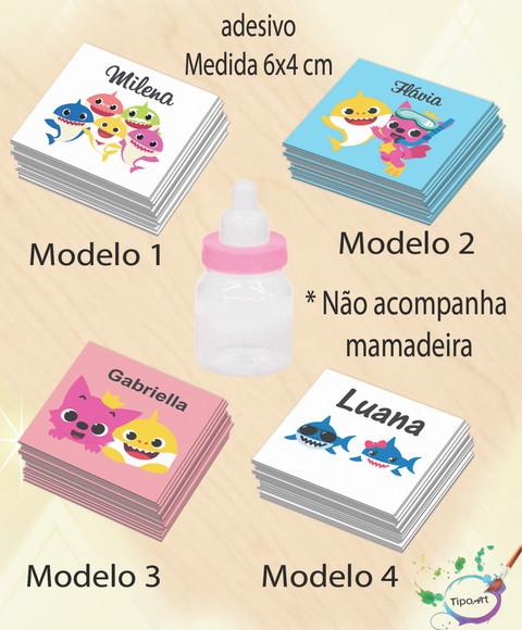 Adesivo Mini Mamadeira-baby Shark