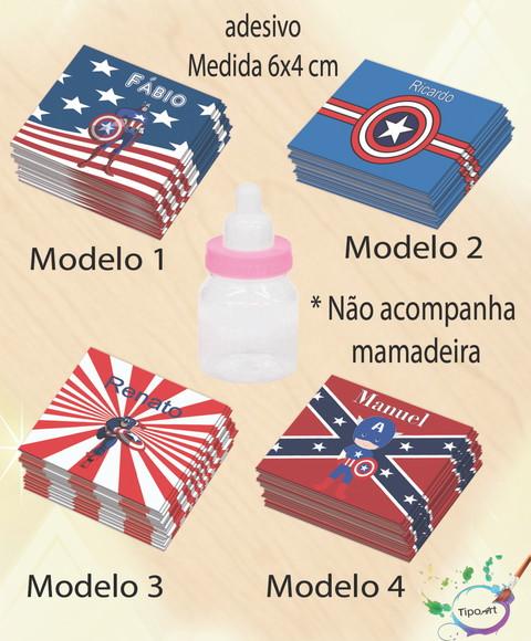 Adesivo Mini Mamadeira-capitão America