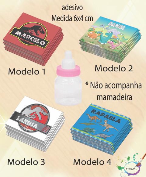 Adesivo Mini Mamadeira-dinossauros