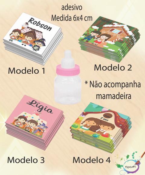 Adesivo Mini Mamadeira-joão e Maria