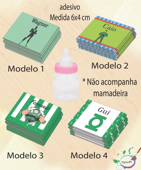 Adesivo Mini Mamadeira-lanterna Verde