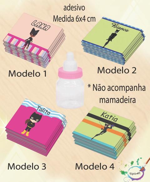 Adesivo Mini Mamadeira-mulher Gato