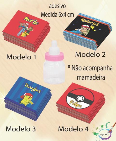 Adesivo Mini Mamadeira-pokemon