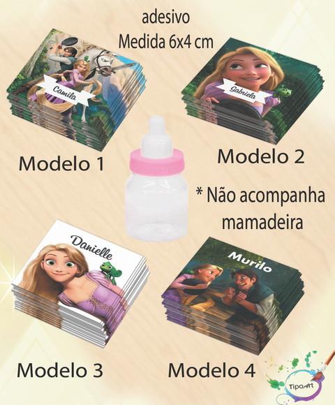 Adesivo Mini Mamadeira-rapunzel