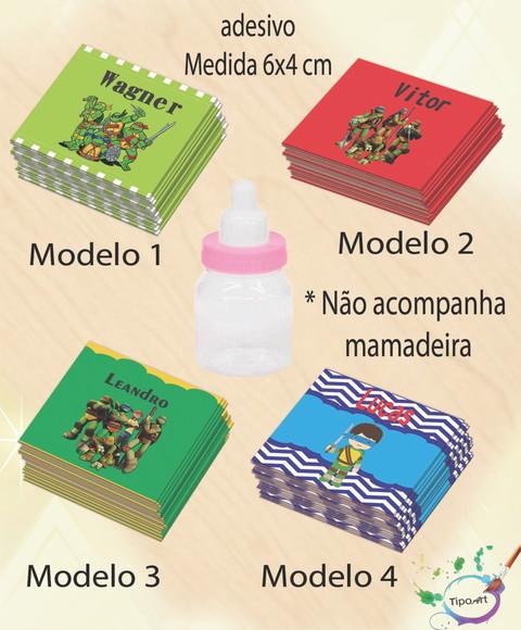 Adesivo Mini Mamadeira-tartaruga Ninja