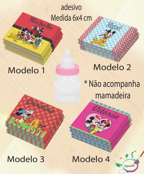 Adesivo Mini Mamadeira-turma do Mickey