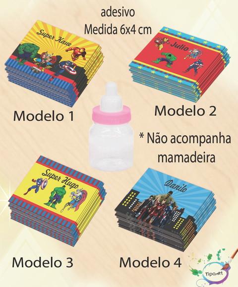 Adesivo Mini Mamadeira-vingadores