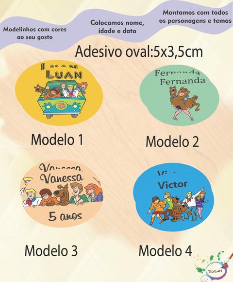 Adesivo Oval-adesivo Oval-scooby Doo