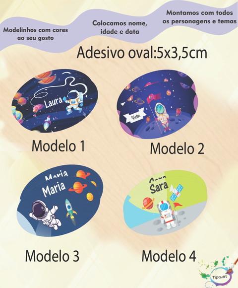 Adesivo Oval-astronauta