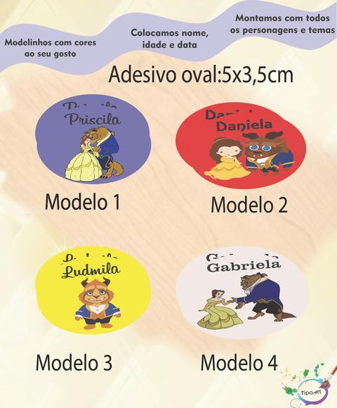 Adesivo Oval-bela e a Fera