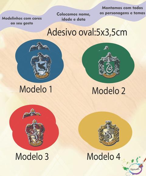 Adesivo Oval-brasões Hogwarts