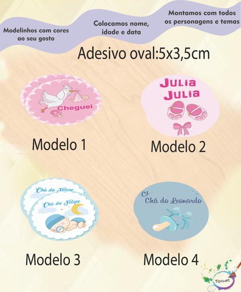 Adesivo Oval-chá de Bebê