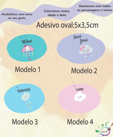 Adesivo Oval-chuva de Amor