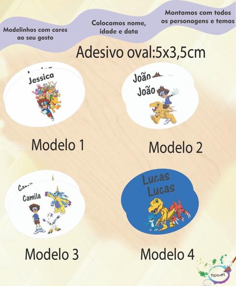 Adesivo Oval-digimon