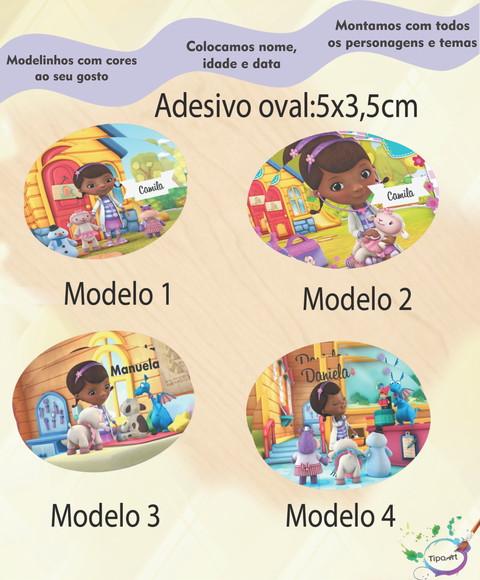 Adesivo Oval-doutora Brinquedos