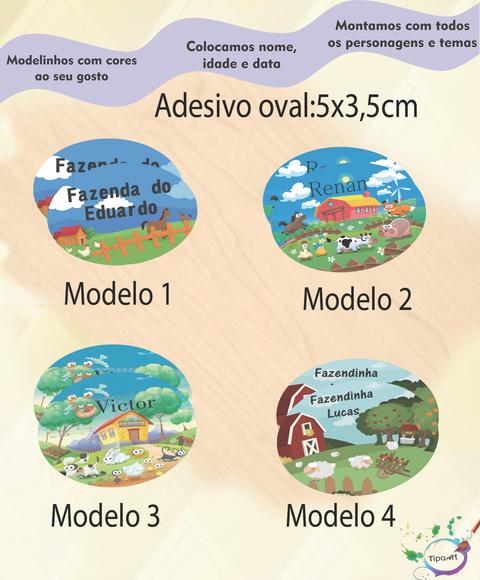 Adesivo Oval-fazendinha