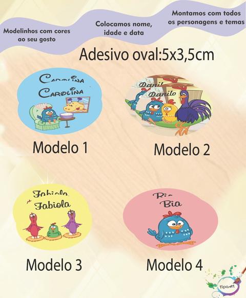Adesivo Oval-galinha Pintadinha