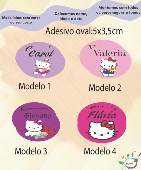 Adesivo Oval-hello Kitty