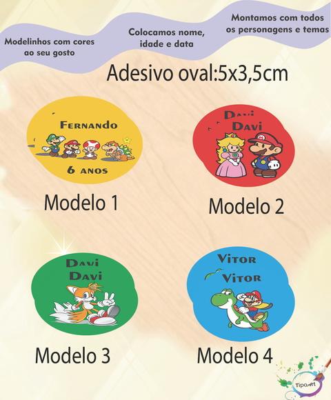 Adesivo Oval-mario Bros