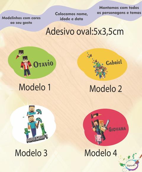 Adesivo Oval-minecraft
