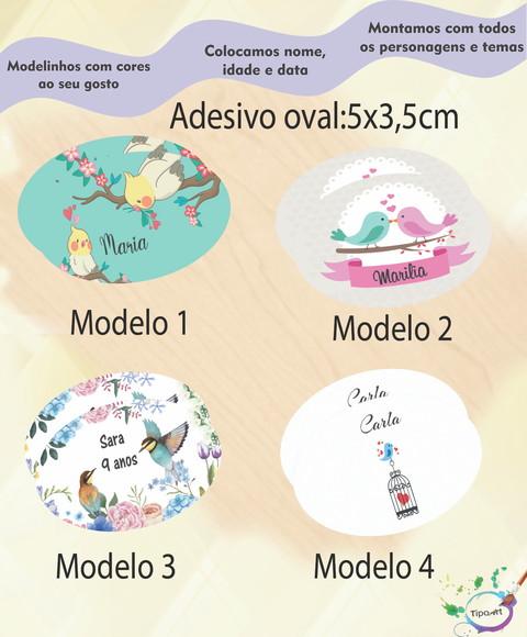 Adesivo Oval-pássaros
