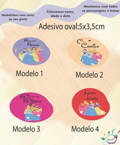 Adesivo Oval-princesas