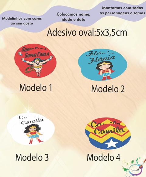 Adesivo Oval-mulher Maravilha