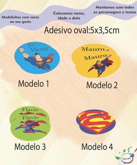 Adesivo Oval-super Homem