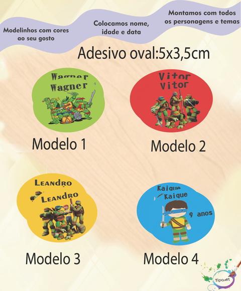 Adesivo Oval-tartaruga Ninja