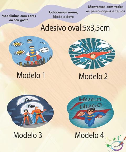 Adesivo Oval-super Heroi