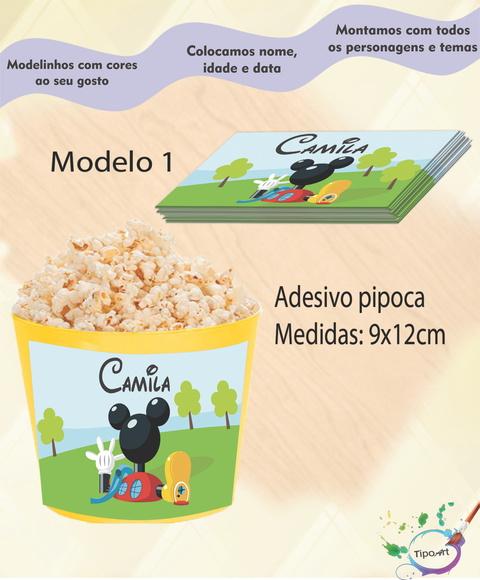 Adesivo p/ Balde Pipoca-casa do Mickey
