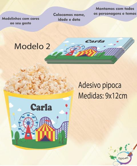 Adesivo p/ Balde Pipoca-circo