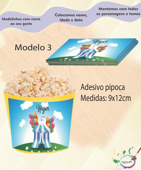 Adesivo p/ Balde Pipoca-circo