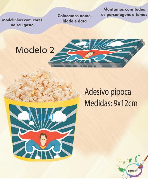 Adesivo p/ Balde Pipoca-super Heroi