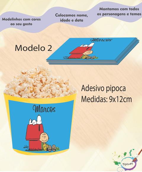 Adesivo p/ Balde Pipoca-snoopy
